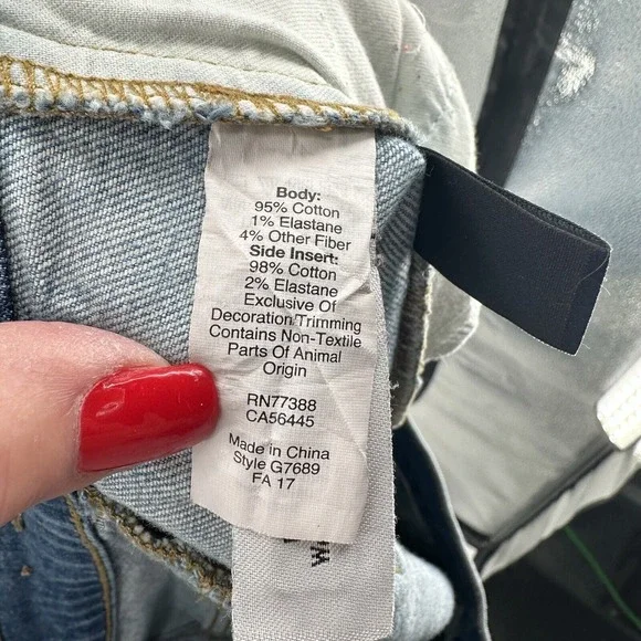 Madewell Cruiser Straight Crop Two Tone Pieced Edition Denim Jean Women Size 32 - Picture 9 of 12